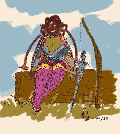 My OC my paladin in my rpg table